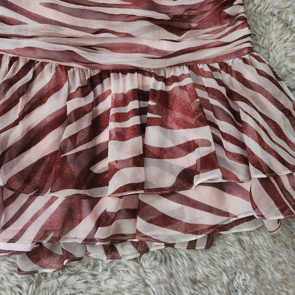 Free People Retrofete Shaniece Mini Dress‎ Earl Rose Zebra Pink Women's Size XL - Picture 4 of 13